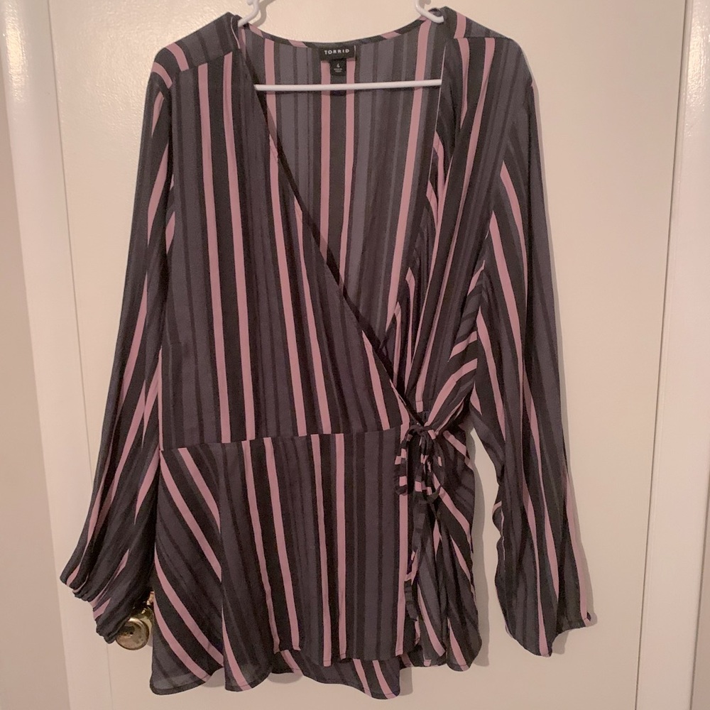 torrid nwot striped blouse